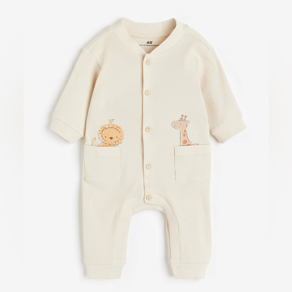 H&M Cream Kids One Piece with Animal Print
